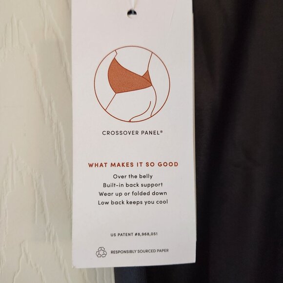 Ingrid & Isabel Maternity Crossover Panel Faux Leather Leggings XL Black NWT - Picture 5 of 9